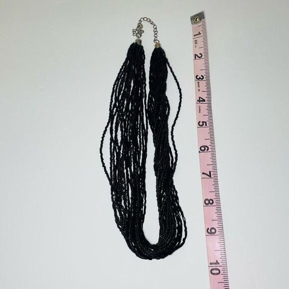 Black Beaded Multi-strand Necklace - Picture 5 of 6